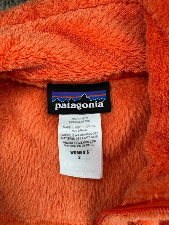 Patagonia Fleece Vest Womens Orange Full Zip Polartec Outdoor Small Lightweight - Picture 2 of 9